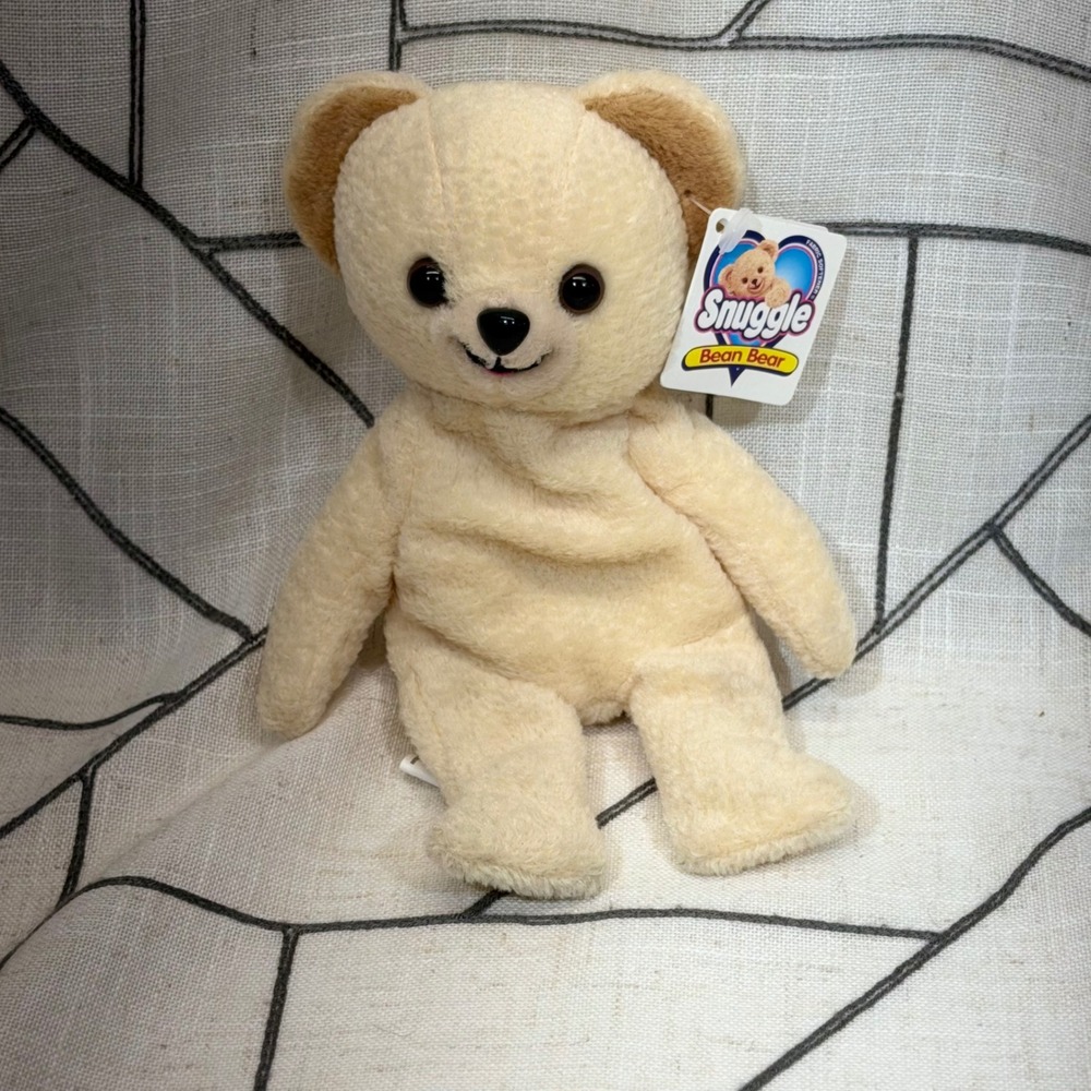 Snuggle‎ Bean Bear Plush 8 Inch Cream Vintage 1999 Advertising Mascot NWT